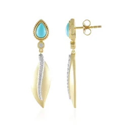 Sleeping Beauty-Türkis-Silberohrringe