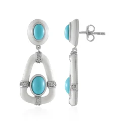 Sleeping Beauty-Türkis-Silberohrringe