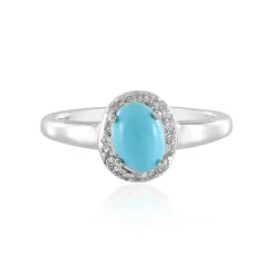 Sleeping Beauty-Türkis-Silberring