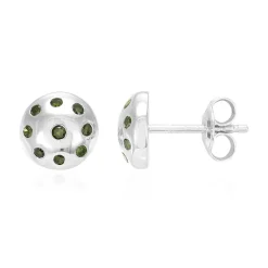Smaragdgrüner Diamant-Silberohrringe