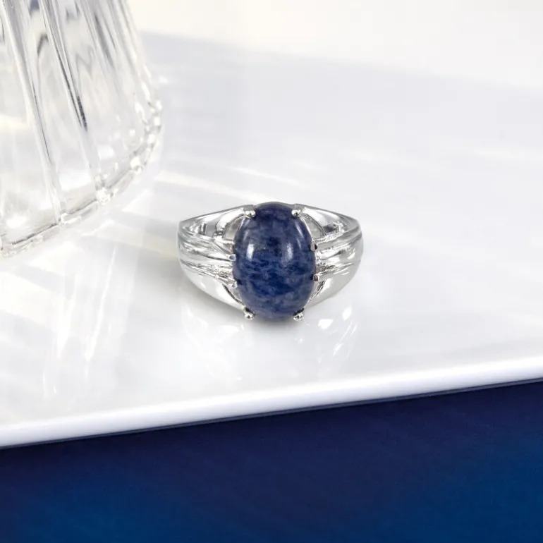 Sodalith-Herren-Silberring