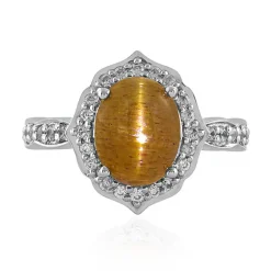 Sonnenstein-Katzenauge-Silberring