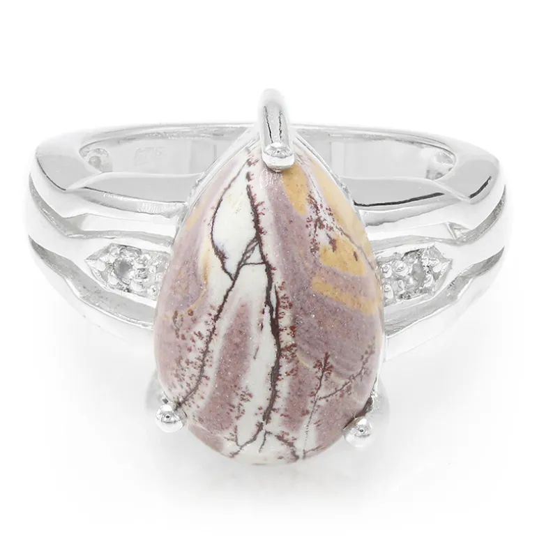 Sonora-Dendriten-Jaspis-Silberring