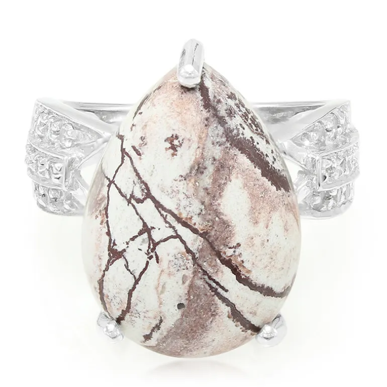 Sonora-Dendriten-Jaspis-Silberring