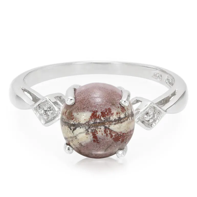 Sonora-Dendriten-Jaspis-Silberring