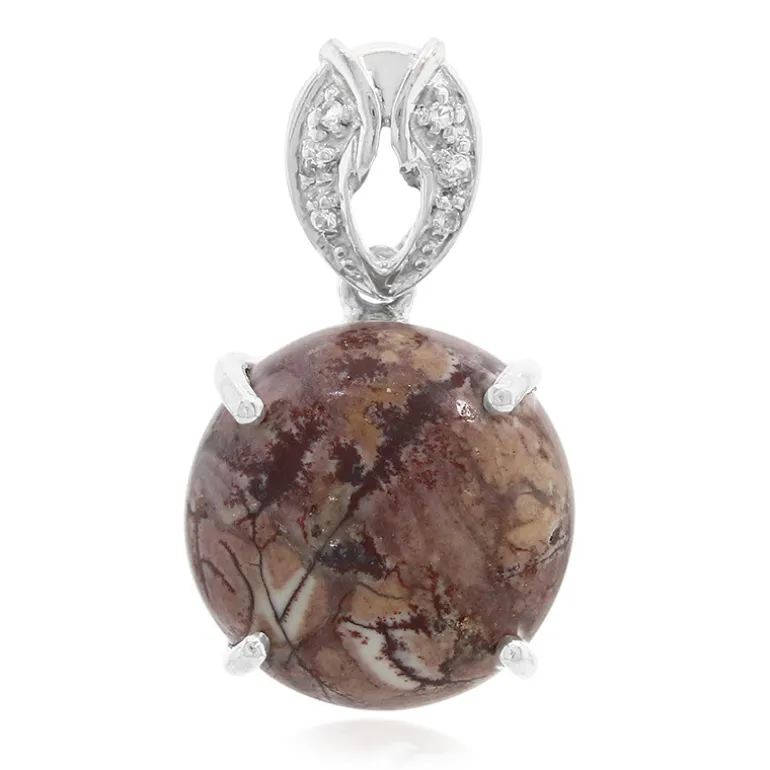 Sonora-Dendriten-Jaspis-Silberanhänger