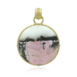 Sulawesi-Rhodonit-Silberanhänger (Bali Barong)