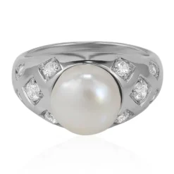 Süßwasserzuchtperlen-Silberring (TPC)