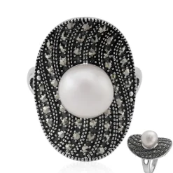 Süßwasserzuchtperlen-Silberring (Annette classic)