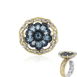 Tansania-Aquamarin-Silberring (Gems en Vogue)