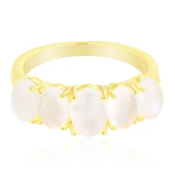 Tansania-Regenbogen-Mondstein-Silberring