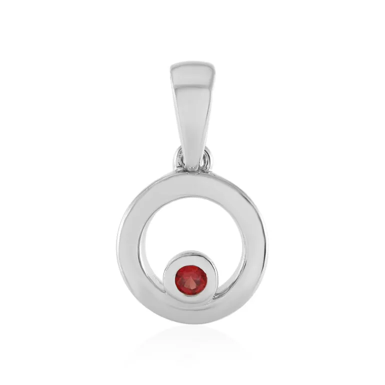 Tansania-Rubin-Silberanhänger