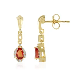 Tansania-Rubin-Silberohrringe