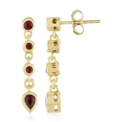 Tansania-Rubin-Silberohrringe