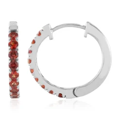 Tansania-Rubin-Silberohrringe