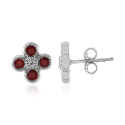 Tansania-Rubin-Silberohrringe (Adela Silber)