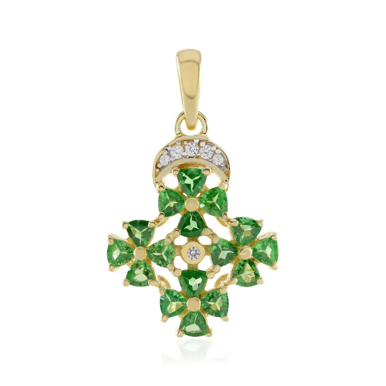 Tansania-Tsavorit-Silberanhänger