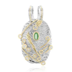 Tansania-Tsavorit-Silberanhänger