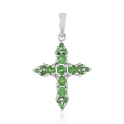 Tansania-Tsavorit-Silberanhänger