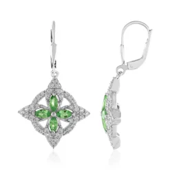 Tansania-Tsavorit-Silberohrringe