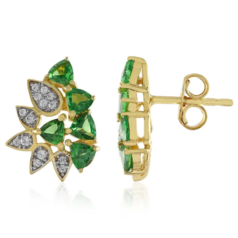 Tansania-Tsavorit-Silberohrringe