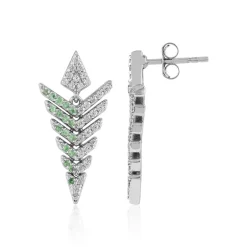 Tansania-Tsavorit-Silberohrringe