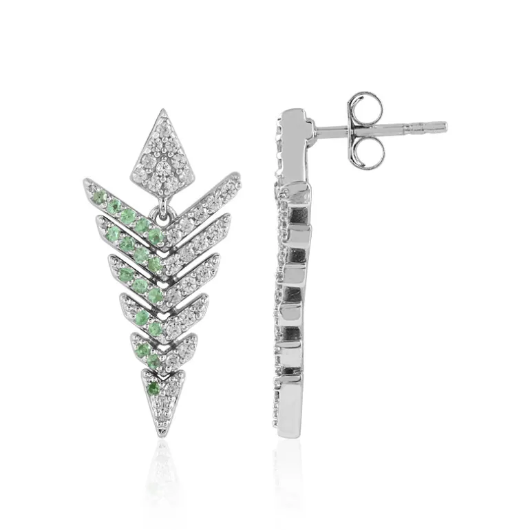 Tansania-Tsavorit-Silberohrringe