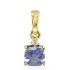 Tansanit-Goldanhänger