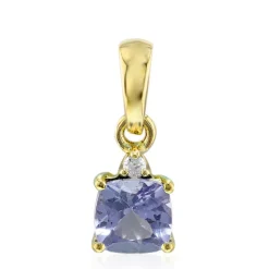 Tansanit-Goldanhänger