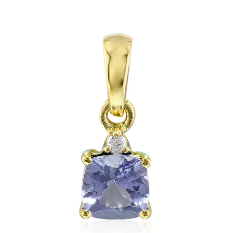 Tansanit-Goldanhänger