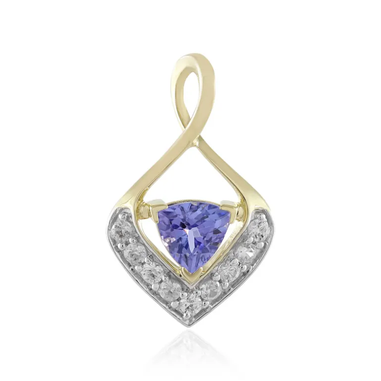 Tansanit-Goldanhänger