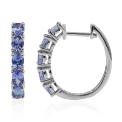 Tansanit-Goldohrringe