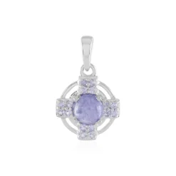 Tansanit-Silberanhänger