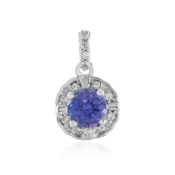 Tansanit-Silberanhänger