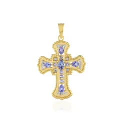 Tansanit-Silberanhänger