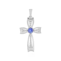 Tansanit-Silberanhänger