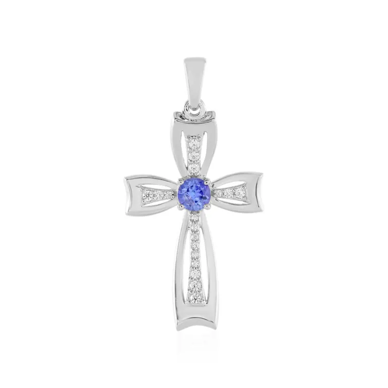 Tansanit-Silberanhänger