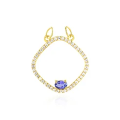 Tansanit-Silberanhänger