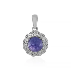 Tansanit-Silberanhänger