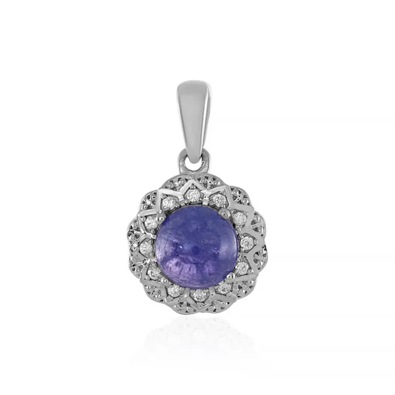 Tansanit-Silberanhänger