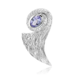 Tansanit-Silberanhänger