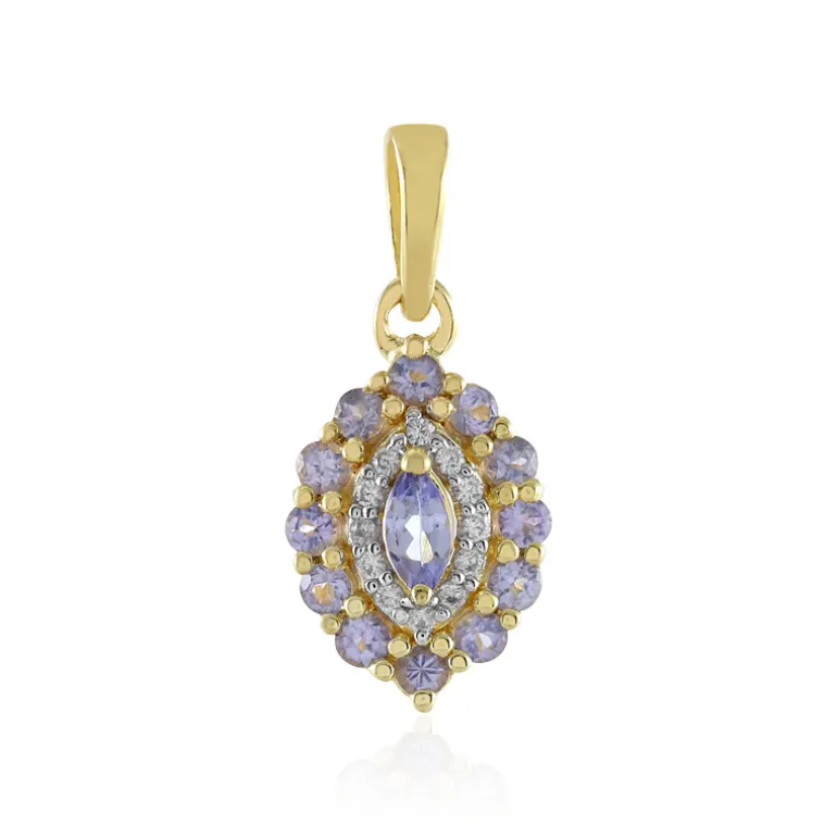 Tansanit-Silberanhänger