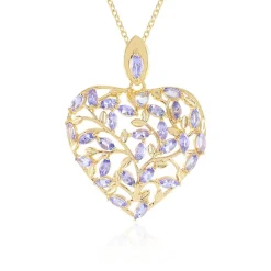 Tansanit-Silberhalskette