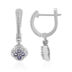 Tansanit-Silberohrringe