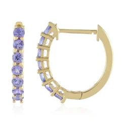 Tansanit-Silberohrringe