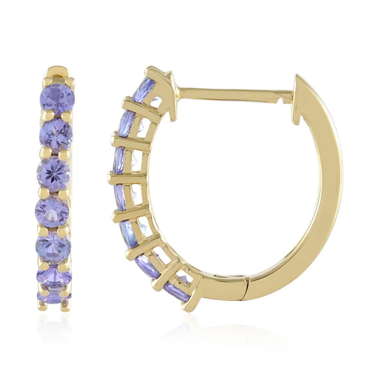 Tansanit-Silberohrringe