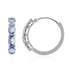 Tansanit-Silberohrringe