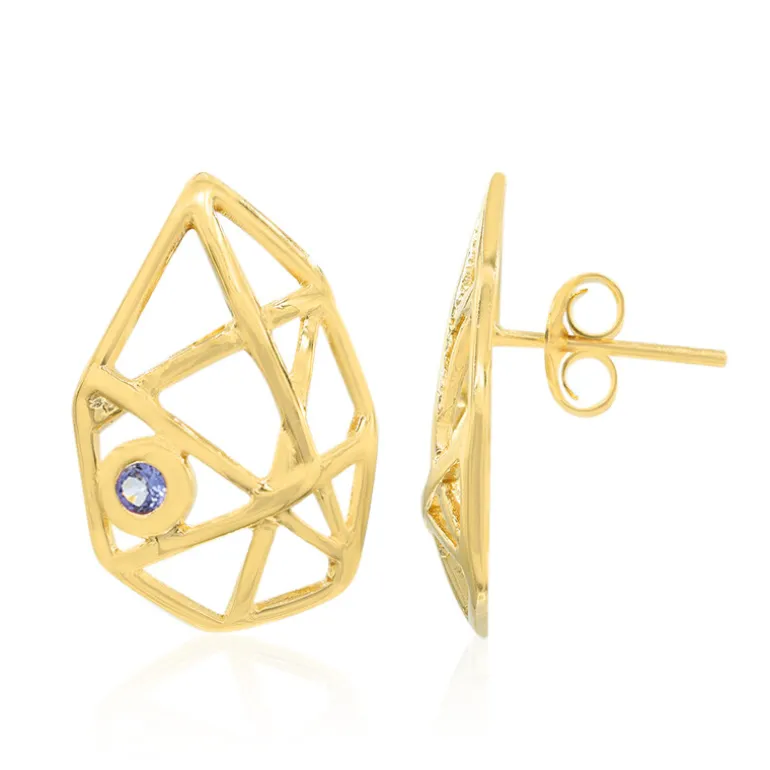 Tansanit-Silberohrringe