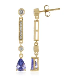 Tansanit-Silberohrringe