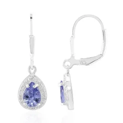 Tansanit-Silberohrringe